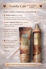 Bath  Body Works Vanilla Caf  Body Cream 8oz  Fragrance Mist 8oz Set