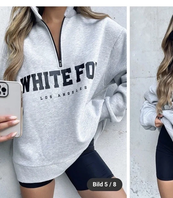 Mega Kuschelige Sweatshirt Reißverschluss Damen Gr XL Farbe Grau neu Mit Etikett - Bild 2 von 4