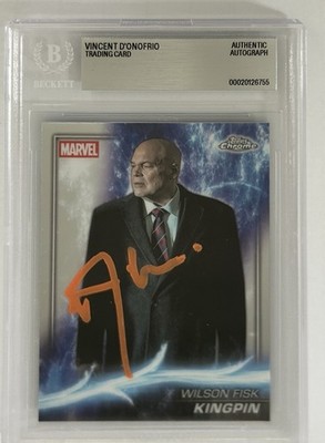 SIGNED VINCENT D'ONOFRIO 2025 TOPPS CHROME MARVEL AUTO CARD KINGPIN - BAS COA