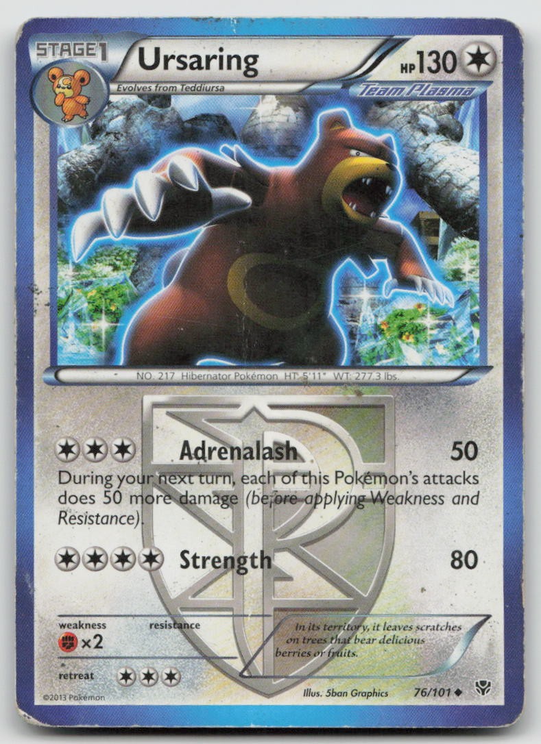 Ursaring 76/101 Uncommon Plasma Blast Pokemon DMG