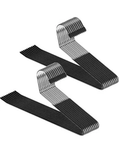 Zober Pants Hanger, Non-slip Open-ended Metal Hangers, 20pk, Black
