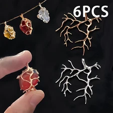 6pcs Branch Pendant Tray Set, Suitable for DIY Handmade Jewelry Making 
