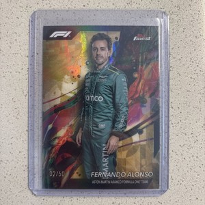 2024 Topps Finest Formula 1 F1 Fernando Alonso Common Gold 03/50 #97