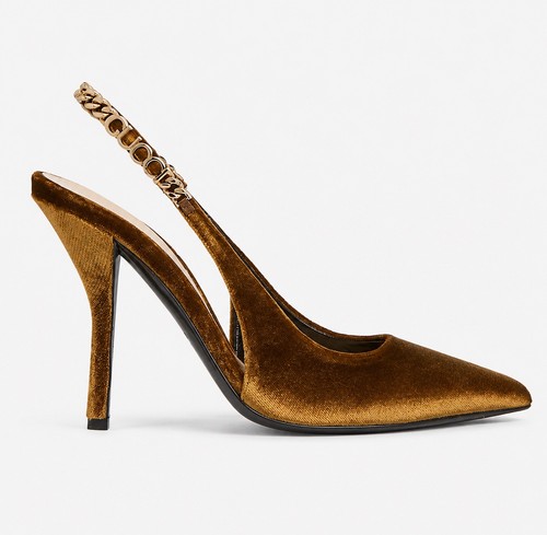 NWT Gucci Signoria Velvet Slingback Pumps US 37, & 38