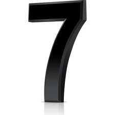 Hausnummer 7, Selbstklebend, Acryl, wetterfest, Schwarz, 7,5cm, für Tür, Brie...