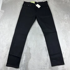 Levi's Premium 512 Jeans Men's Size 32x32 Black Denim Slim Tape Stretch