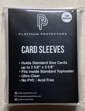 100 Platinum Protectors Sleeves unopened pack Standard Trading Cards Ultra Clear