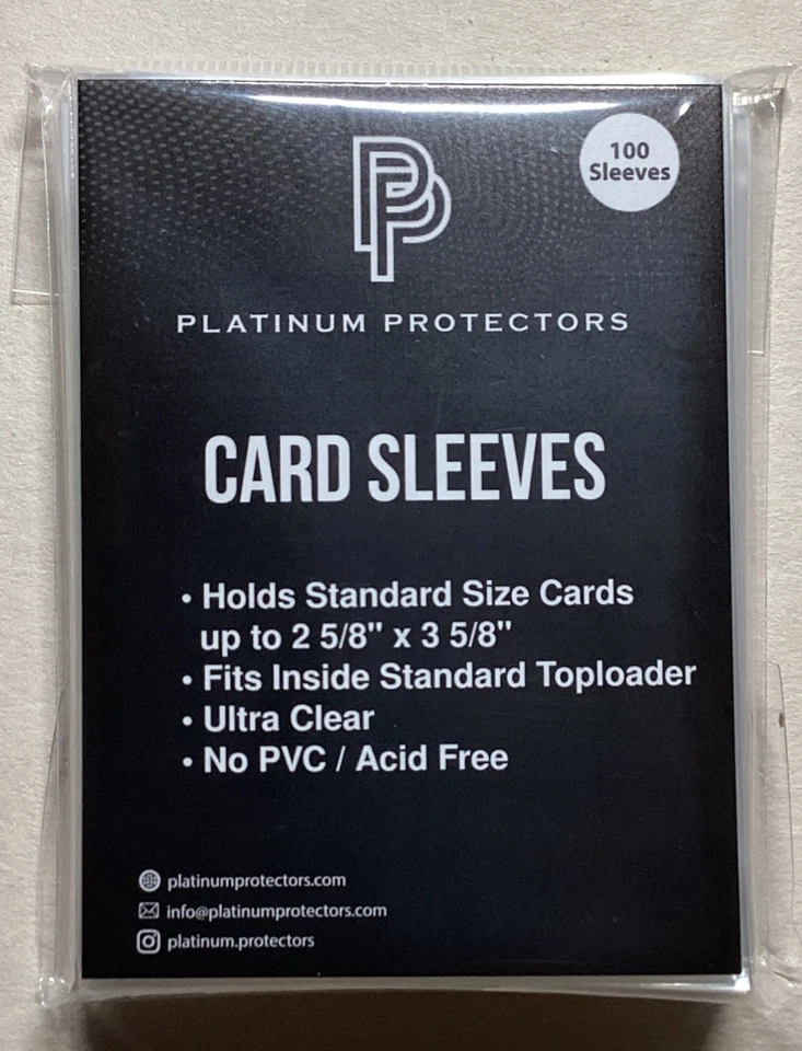 100 Platinum Protectors Sleeves unopened pack Standard Trading Cards Ultra Clear