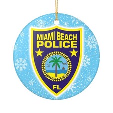 Miami Beach Police Department MBPD 3" Ceramic Christmas Ornament Made in the USA