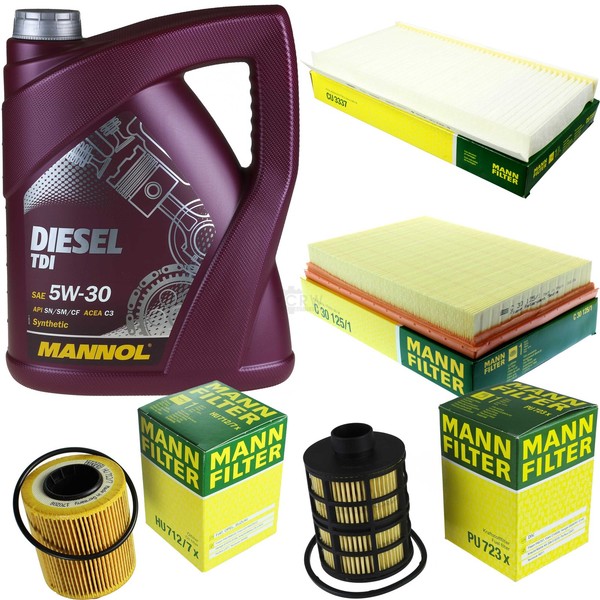 Mann Inspektionspaket 5L Mannol Diesel Tdi 5W-30 FüR Vauxhall Corsa Mk Ii (C)-image