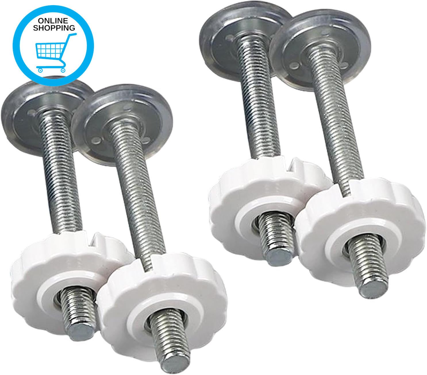 4 Pack Baby Gate Pressure Mounted Spindle Rods - M10 Threaded Bolts Kit for Stai