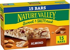 (Free Duty Tax) Nature Valley Granola Bars, Sweet and Salty Nut, Almond, 15