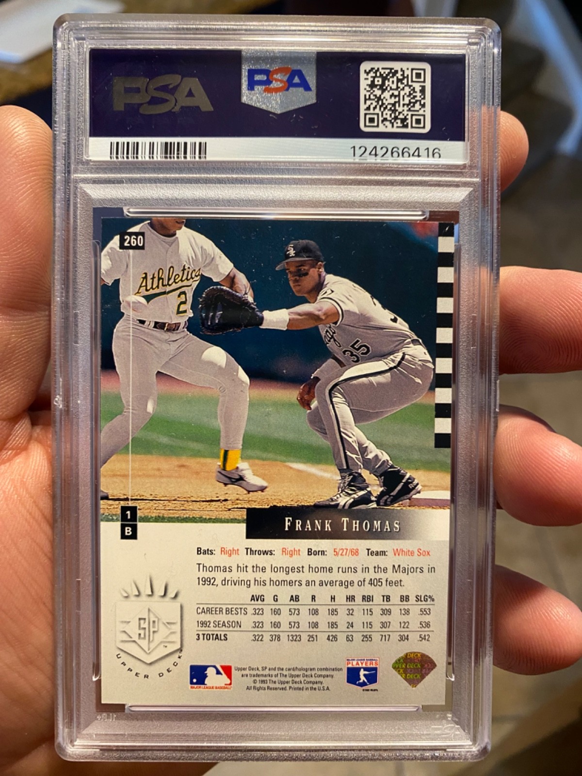 ~SUPER LOW POPULATION TOUGH AWESOME LOOKING NICE PSA 10+ 1993 SP FRANK THOMAS view 2