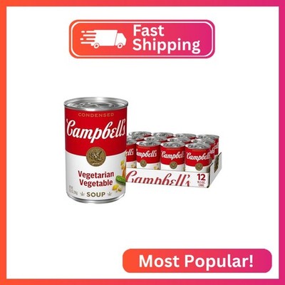 Campbell's Condensed Vegetarian Vegetable Soup, 10.5 oz Can (12 Pack)