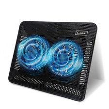 Laptop Cooling Pad Portable Slim Quiet Cooler 2 Blue LED Fans Fits 1114 Inch