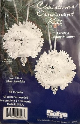 Vintage 1980's LeeWards - Christmas Ornament Kit No 202-A Silver Snowflake - New