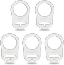 5 Pack Clean Pacifier Clip Silicone Adapter Holder Rings  for Pacifier Food
