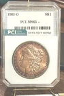 1902 0Morgan  Dollar PCI Mint 65  Toning Overse