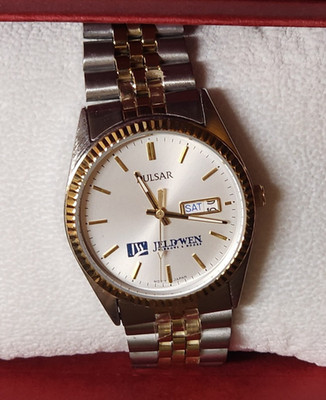 Pulsar Two-Tone Quartz Watch, Silver Dial, PXF304 Rare Discontinued New in Box