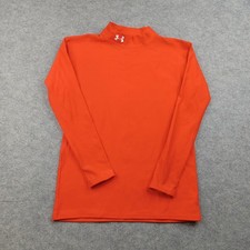 Under Armour Shirt Youth XL 18-20 Orange ColdGear Mock Neck Long Sleeve Athletic