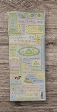 K & Company Baby Words & Icons Stickers Scrapbooking Pastel Colors NEW