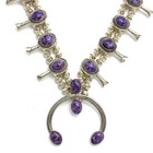 Signed Southwest Sterling Charoite Squash Blossom Earring Ring Lot of 3 #S5620-3 — photo 3