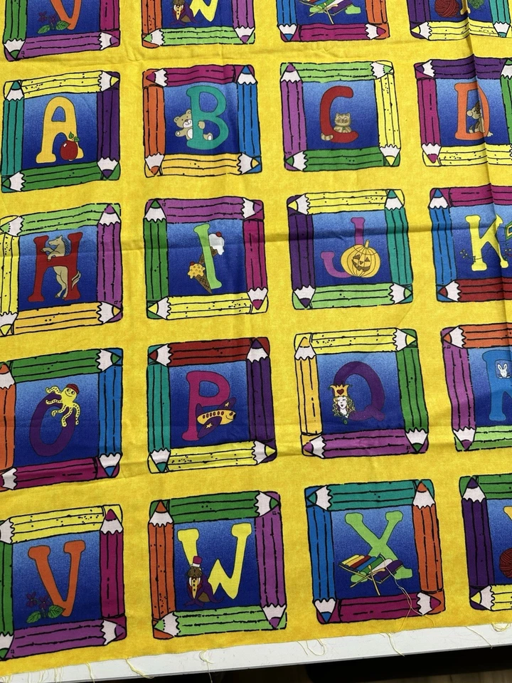 Alphabet Block Juvenile Fabric 100% Cotton 1 and 5/8 Yards - Image 2 of 4