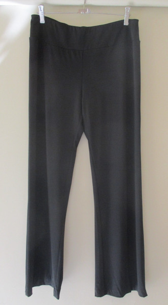 Noni B Women's Long Black Pants Elastic Waist Stretch Slight Flare Cruise Size M