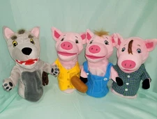 Lakeshore "Three Little Pigs & The Big Bad Wolf" Set of 4 Hand Puppets 