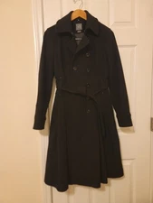 Armani Exchange Fitted Wool Coat with Lining Size S Color Black 