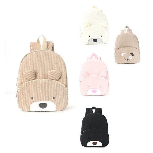 Cartoon Backpack Bear Corduroy Large Capacity Backpack Toddler Cute Plush Bag - Foto 9 di 15