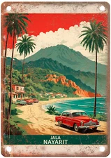 Vintage Jala Nayarit  mexico retro Look Travel Poster Metal Sign T3323
