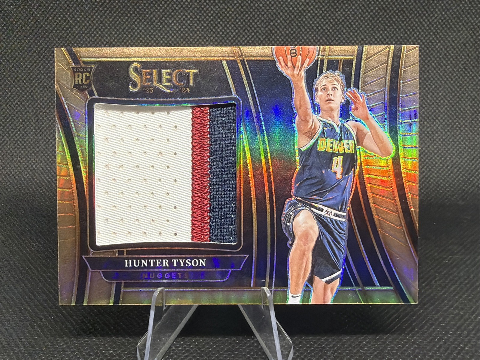 2023-24 Select -Jumbo Rookie Swatches Hunter Tyson #RJS-HT Copper Prizm /49