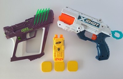 Nerf Foam Disc Blaster Tested Working XShot ZURU Toy Gun Blaster Lot