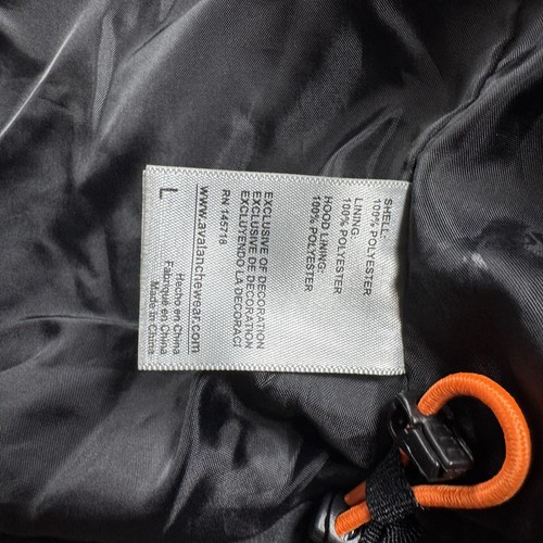 Avalanche Mens LARGE Black Full Zip Hooded Rain Jacket Outdoor Trail - Picture 10 of 12