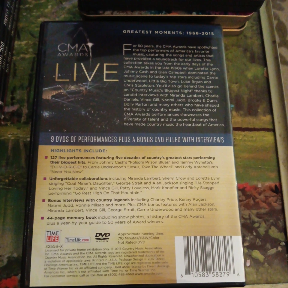 Time Life CMA Awards live 10 dvd set greatest moments 1968-2015 Cash Luke Dolly - Image 2 of 3