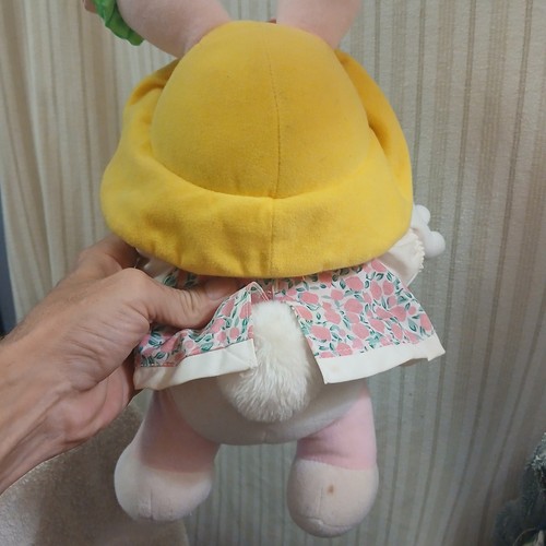 VINTAGE KIDSVIEW TEA BUNNIES PLUSH HUGS 'N FLOWERS ROSE BONNET STUFFED ANIMAL - Picture 10 of 12
