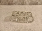 Vintage Anchor Hocking Starburst Glass Butter Dish With Lid