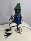 Tiffany Style Stained Glass Frog Lamp Whimsical Blue Green Accent Light — photo 6