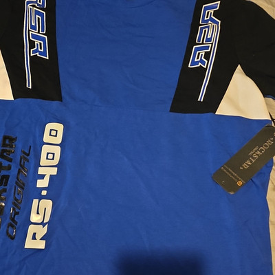 Rockstar Original Vertigo Graphic Blue Cotton Jersey XL Men's Crew Neck T-Shirt