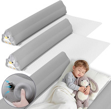 Inflatable Travel Bed Rails: 2 Pack Bed Bumpers for Toddlers - Portable Soft Bed