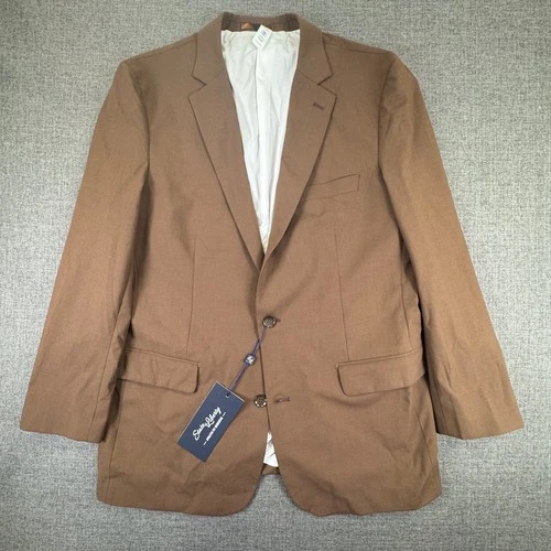State & Liberty Men's Athletic Fit Blazer Jacket Brown 2-Button Stretch - product listing photo