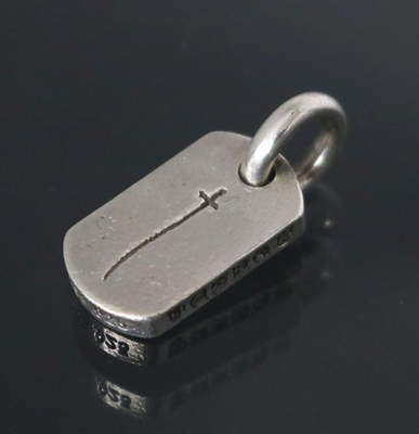 Chrome Hearts RS Cross Tiny Dog Tag Pendant Top Sterling Silver