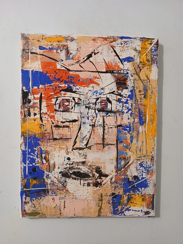 Pintura acrílica abstracta original sobre lienzo Foto 4 de 4