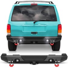 For Jeep Cherokee Xj 1984-2001 Rear Bumper W Floodlight D-ring Hitch Receiver