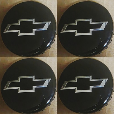#ad #ad 4 Chevrolet Center Caps 3.25” 83mm Black With Silver Texture Blk Bowtie 22837060 $21.99