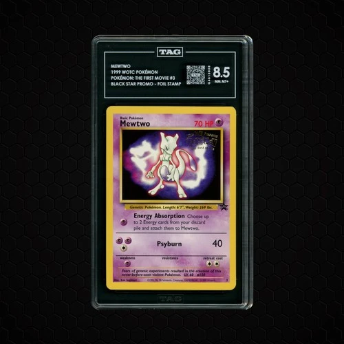 1999 POKEMON GAME MOVIE PROMO #3 MEWTWO TAG 8.5 NM MINT +