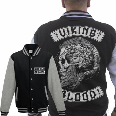 Viking Blood Collegejacke Wolf Odins Berserker Viking Valhalla Ragnar Thor
