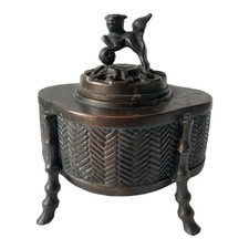 Antico bruciatore di incenso in bronzo vintage arte decorativa decorazione ca...