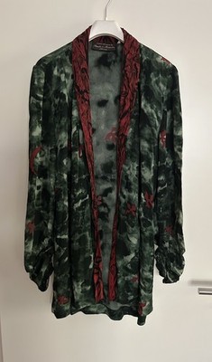 VINTAGE 1980er PAULA & MOPITZ IBIZA  LOEWE Cardigan Gr. M   grün/rot